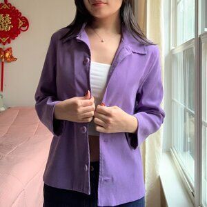 Vintage Purple Faux-Suede Blazer